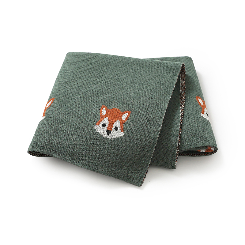 Baby Boy Nursery Quilt - Bebek Battaniyeleri Pamuk Karikatür Tilki Örme