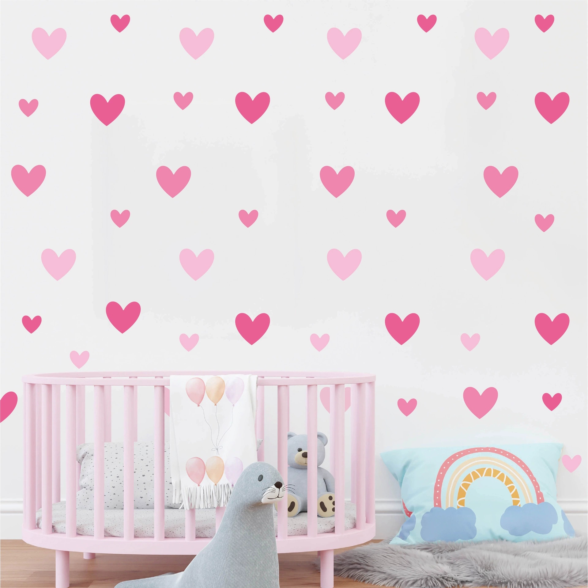 Baby Nursery Wallpaper Girl - 170 adet = 10 Sayfa Pembe