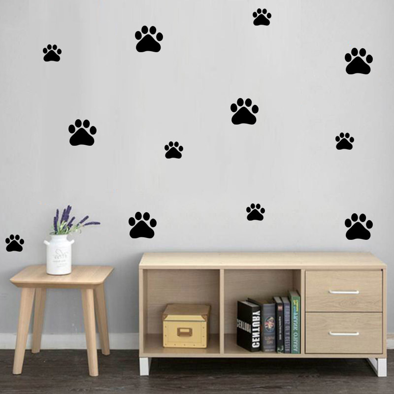 Baby Nursery Wall Decals - Karikatür köpek kedi yürüyüş pençe baskı