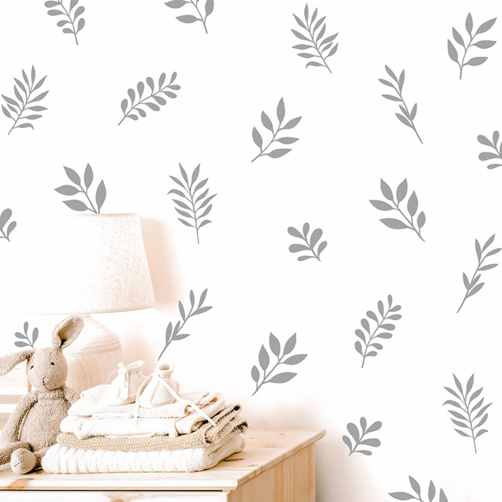 Baby Nursery Tree - 41 adet botanik yaprak duvar sticker