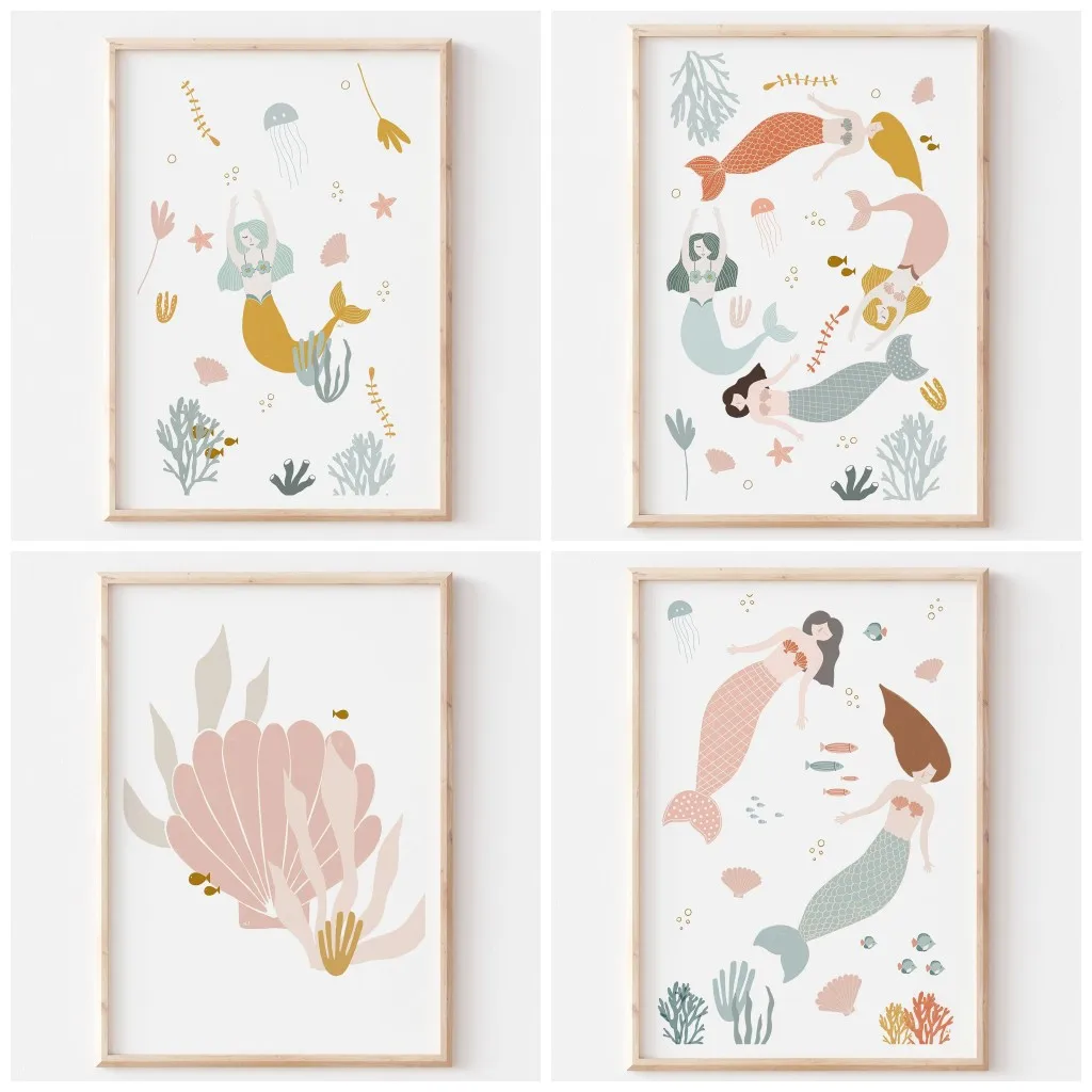 Baby Nursery Ocean Theme - Bohem Tarzı, Okyanus Temalı, Pembe Deniz