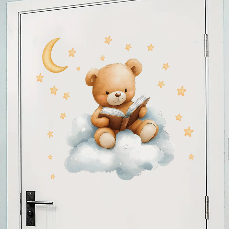 Sevimli Ayı Ay Yıldız Duvar Çı - Baby Nursery Wallpaper Girl incelemesi ve fiyatı