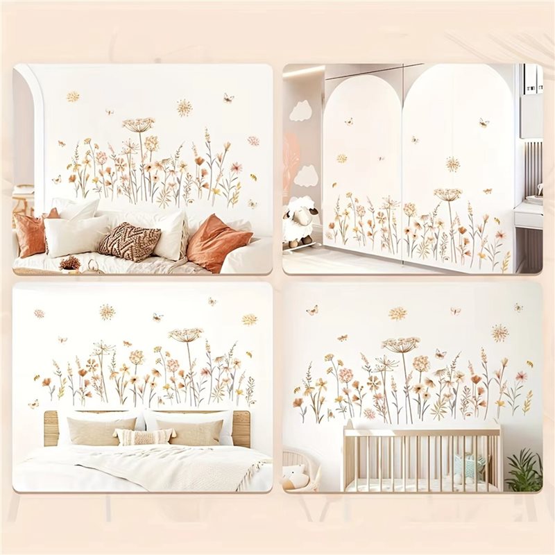 [Efektif] 2X Boho Çiçek Duvar  - Baby Nursery Wallpaper Girl incelemesi ve fiyatı