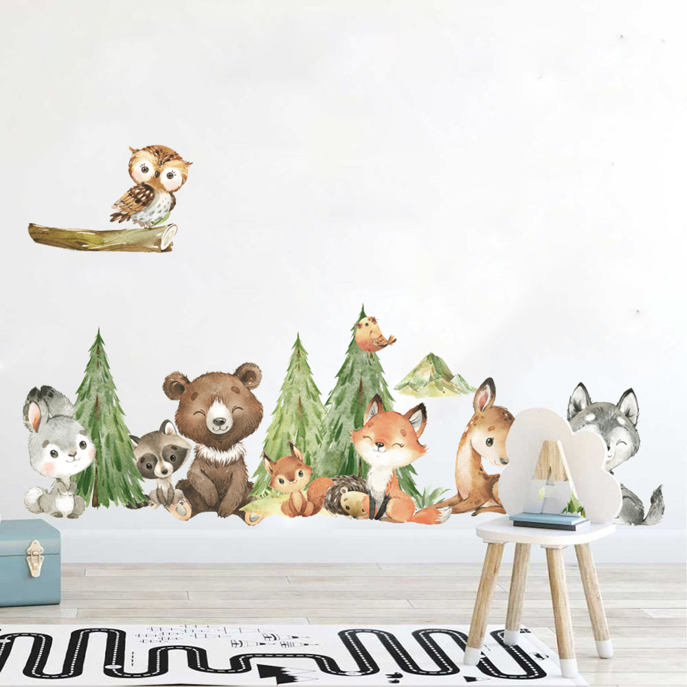 Karikatür Suluboya Orman Hayva - Baby Nursery Tree incelemesi ve fiyatı
