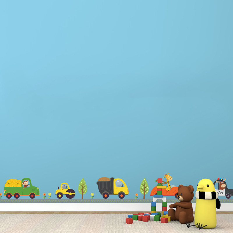 Karikatür Hayvanlar Araba duva - Baby Nursery Wall Decals incelemesi ve fiyatı