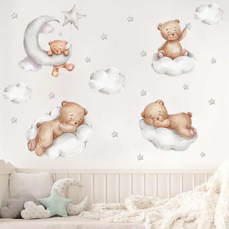 Kawaii Karikatür Ayı Duvar Çık - Baby Nursery Wallpaper Girl incelemesi ve fiyatı
