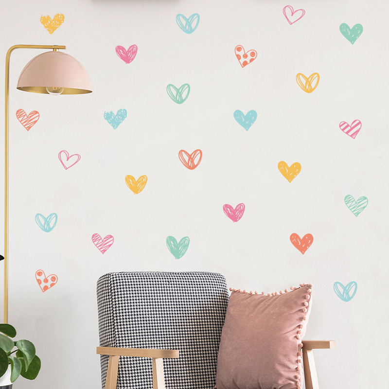 Yeni Renkli Kalp Duvar Çıkartm - Baby Nursery Wallpaper Girl incelemesi ve fiyatı