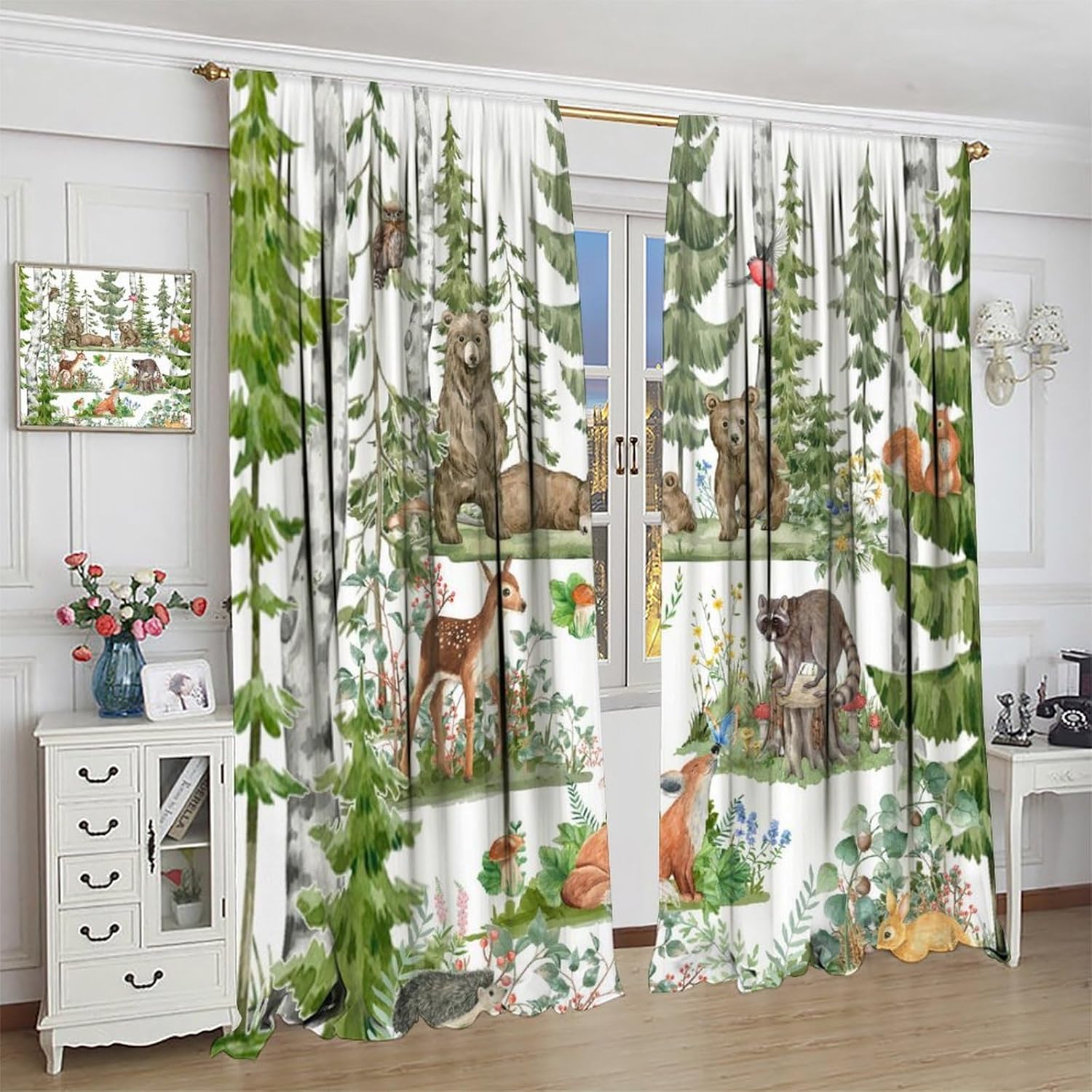Forest Animal Curtains for Kid - Baby Nursery Tree incelemesi ve fiyatı