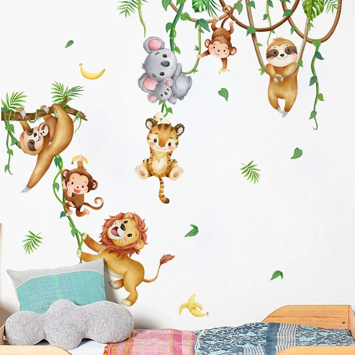 Orman Hayvan Aslan Tembellik M - Baby Nursery Wallpaper Girl incelemesi ve fiyatı