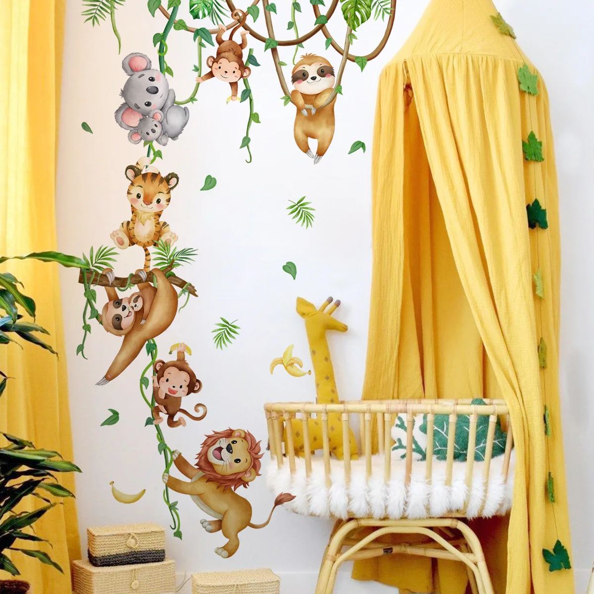 Orman Hayvan Aslan Tembellik M - Baby Nursery Wallpaper Girl incelemesi ve fiyatı