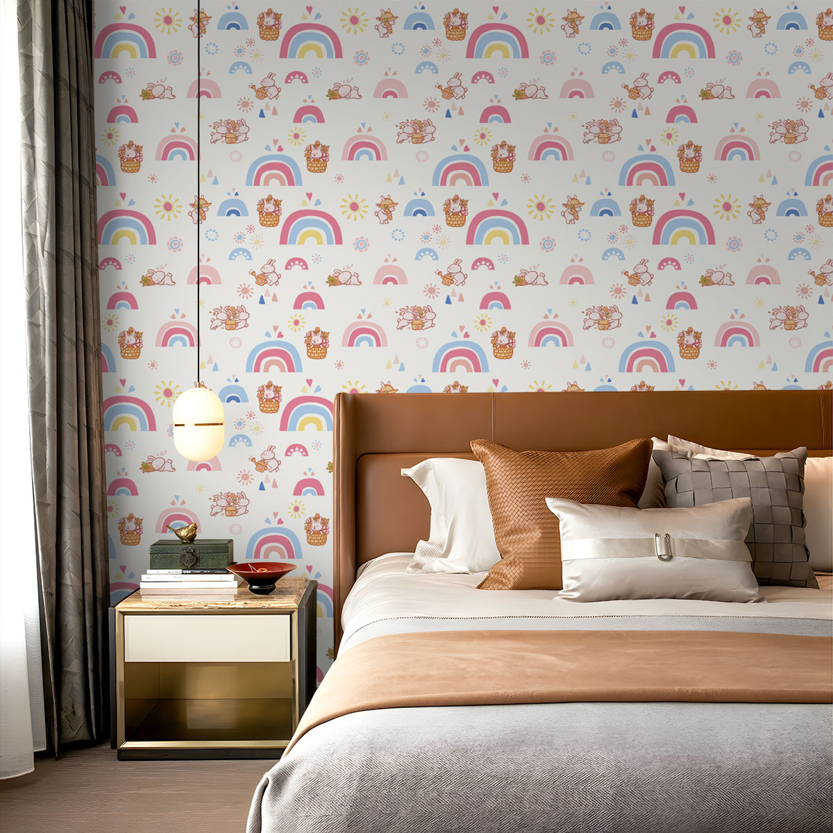 Boho Gökkuşağı Çocuklar İçin Y - Baby Nursery Wallpaper Girl incelemesi ve fiyatı