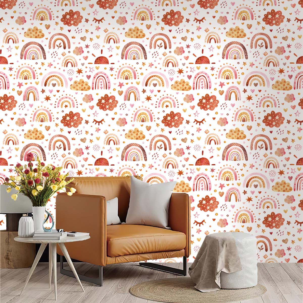 Boho Gökkuşağı Çocuklar İçin Y - Baby Nursery Wallpaper Girl incelemesi ve fiyatı