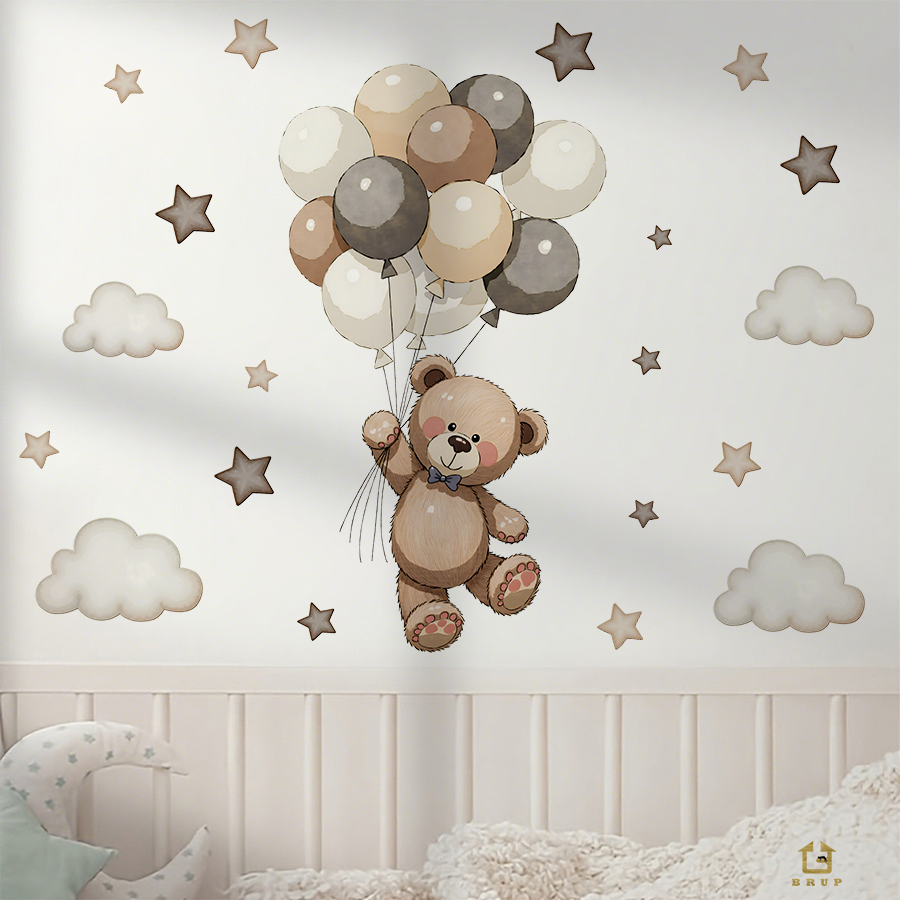 Sevimli Oyuncak Ayı Duvar Çıka - Baby Nursery Wall Decals incelemesi ve fiyatı