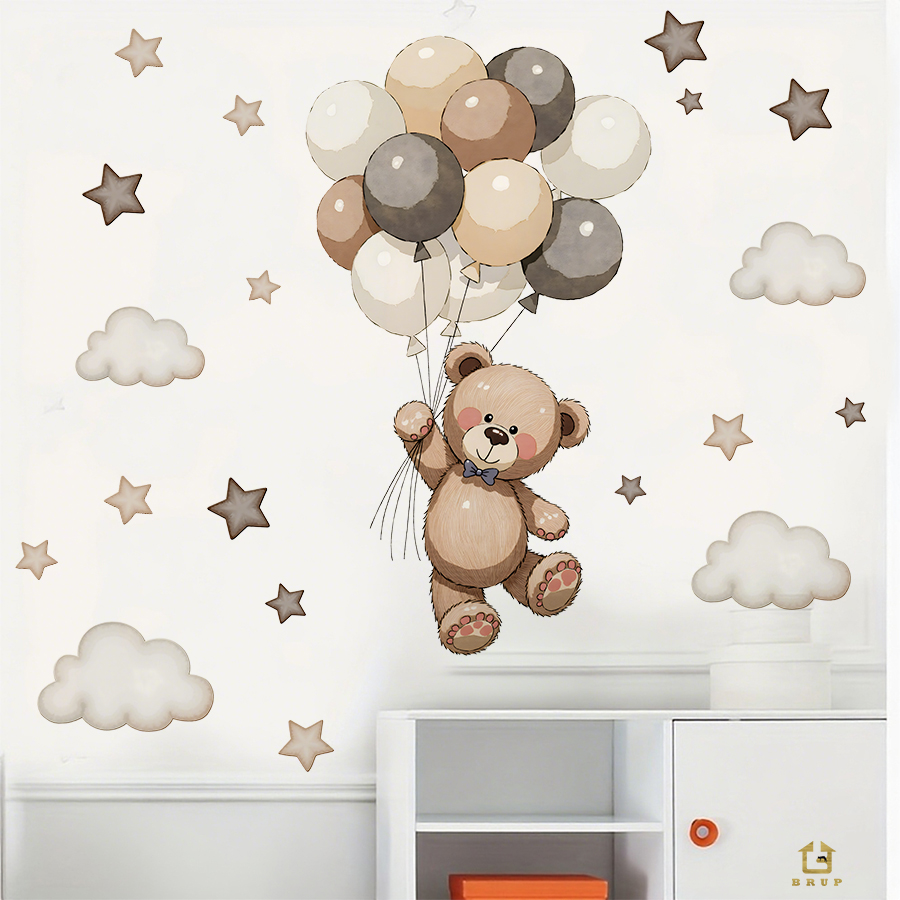 Sevimli Oyuncak Ayı Duvar Çıka - Baby Nursery Wall Decals incelemesi ve fiyatı