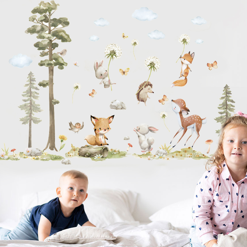 Sevimli Orman Hayvanları duvar - Baby Nursery Wallpaper Girl incelemesi ve fiyatı