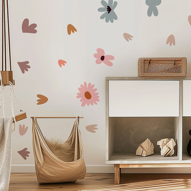 DIY renkli çiçekler duvar çıka - Baby Nursery Wallpaper Girl incelemesi ve fiyatı